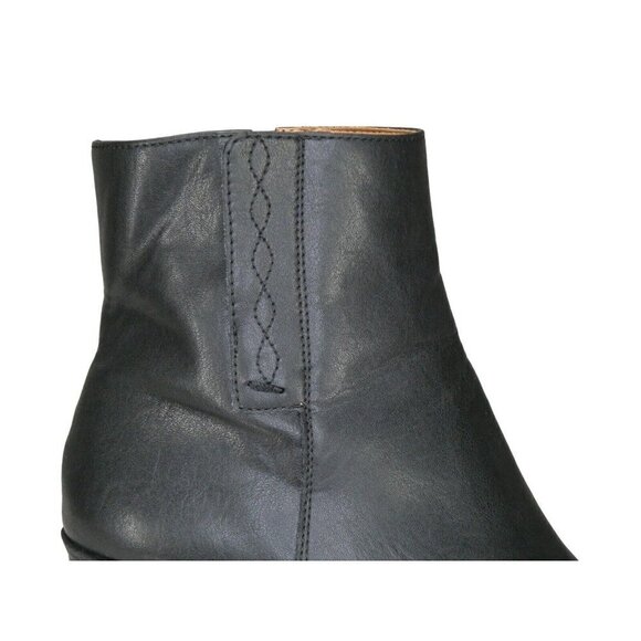 Franco Sarto Smalls Ankle Boots Size 10 Mid Western Black Faux Leather Booties - Picture 2 of 12